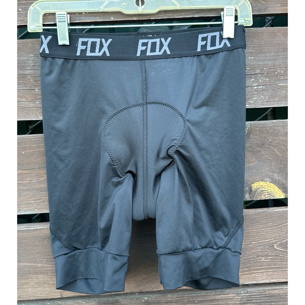 Fox Racing Cycling Shorts Mens Small Black Padded Chamois Liner Nylon Blend MTB